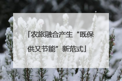 农旅融合产生“既保供又节能”新范式