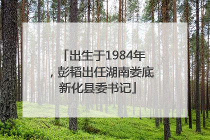 出生于1984年，彭韬出任湖南娄底新化县委书记