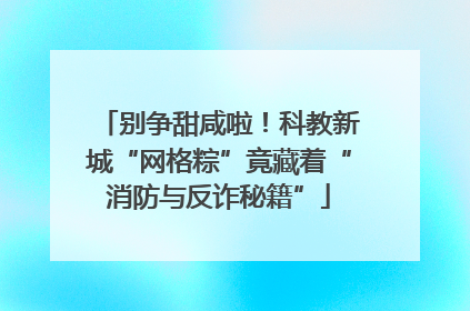 别争甜咸啦！科教新城“网格粽”竟藏着“消防与反诈秘籍”