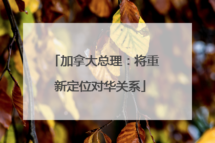 加拿大总理：将重新定位对华关系