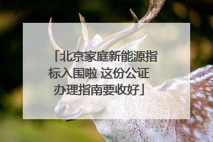 北京家庭新能源指标入围啦 这份公证办理指南要收好