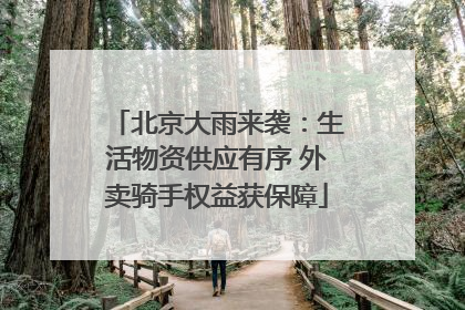 北京大雨来袭：生活物资供应有序 外卖骑手权益获保障