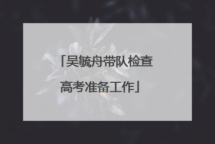 吴毓舟带队检查高考准备工作