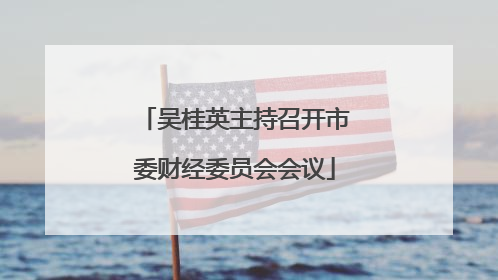 吴桂英主持召开市委财经委员会会议