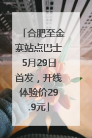 合肥至金寨站点巴士5月29日首发，开线体验价29.9元