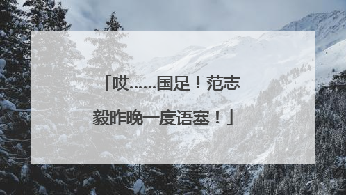 哎……国足！范志毅昨晚一度语塞！