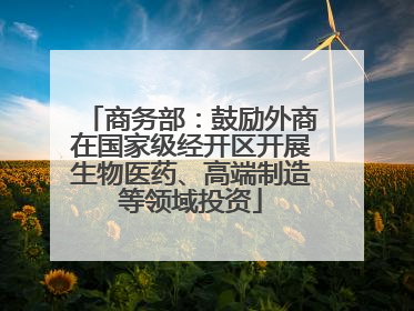 商务部：鼓励外商在国家级经开区开展生物医药、高端制造等领域投资