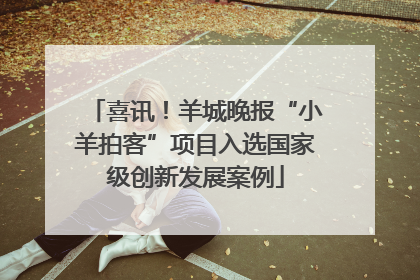 喜讯！羊城晚报“小羊拍客”项目入选国家级创新发展案例