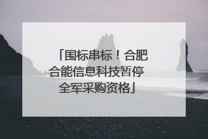 围标串标！合肥合能信息科技暂停全军采购资格