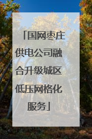 国网枣庄供电公司融合升级城区低压网格化服务