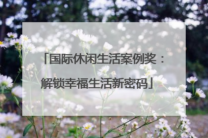 国际休闲生活案例奖：解锁幸福生活新密码