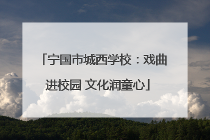 宁国市城西学校：戏曲进校园 文化润童心