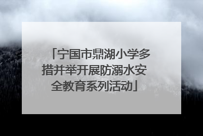 宁国市鼎湖小学多措并举开展防溺水安全教育系列活动
