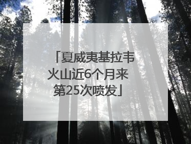 夏威夷基拉韦火山近6个月来第25次喷发
