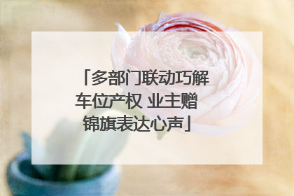 多部门联动巧解车位产权 业主赠锦旗表达心声