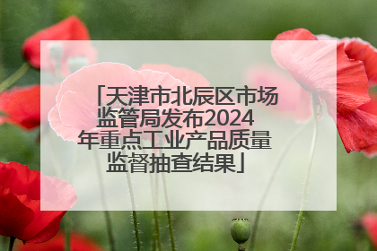 天津市北辰区市场监管局发布2024年重点工业产品质量监督抽查结果