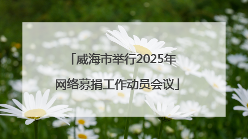 威海市举行2025年网络募捐工作动员会议