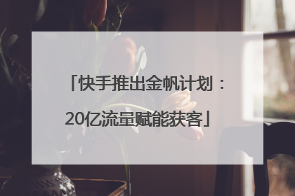 快手推出金帆计划：20亿流量赋能获客