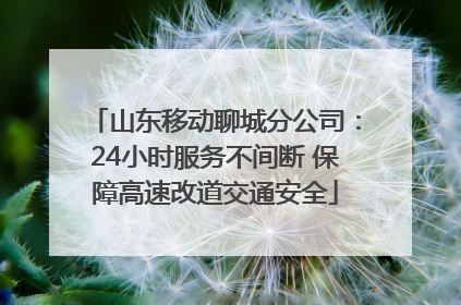 山东移动聊城分公司：24小时服务不间断 保障高速改道交通安全