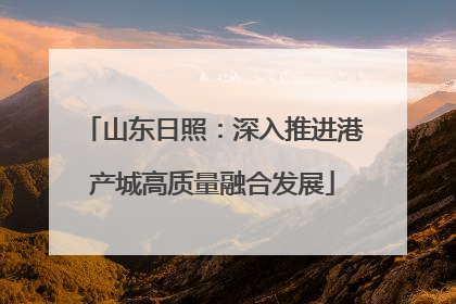 山东日照：深入推进港产城高质量融合发展