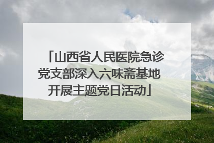山西省人民医院急诊党支部深入六味斋基地开展主题党日活动