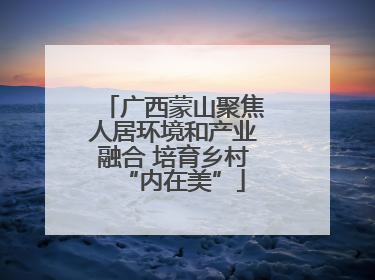 广西蒙山聚焦人居环境和产业融合 培育乡村“内在美”