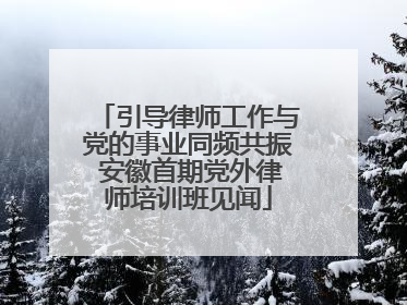 引导律师工作与党的事业同频共振 安徽首期党外律师培训班见闻