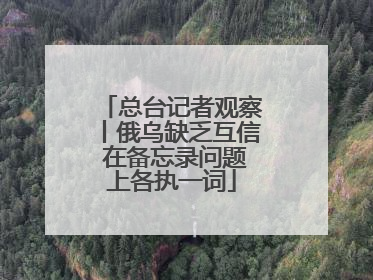 总台记者观察丨俄乌缺乏互信 在备忘录问题上各执一词