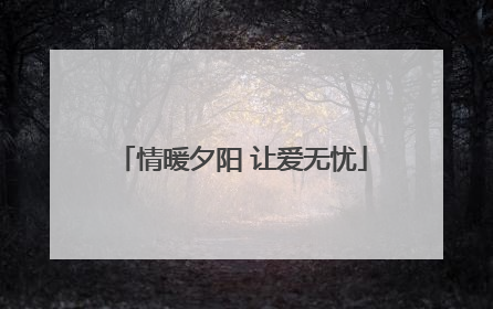 情暖夕阳 让爱无忧