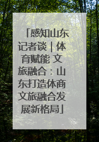 感知山东记者谈｜体育赋能 文旅融合：山东打造体商文旅融合发展新格局