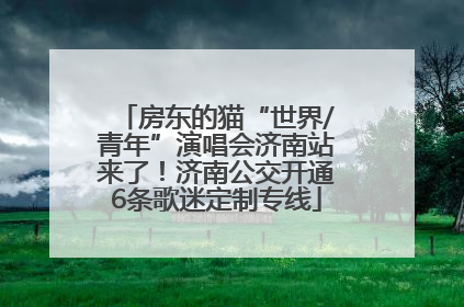 房东的猫“世界/青年”演唱会济南站来了！济南公交开通6条歌迷定制专线