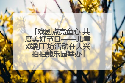 戏剧点亮童心 共度美好节日——儿童戏剧工坊活动在大兴拍拍熊乐园举办