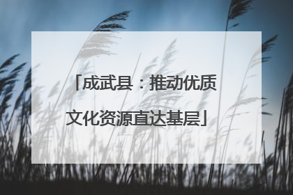 成武县：推动优质文化资源直达基层