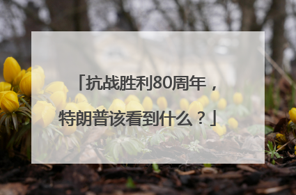 抗战胜利80周年，特朗普该看到什么？