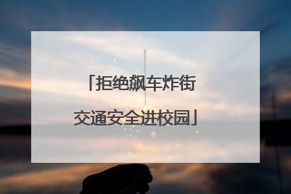 拒绝飙车炸街 交通安全进校园