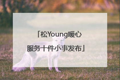 松Young暖心服务十件小事发布