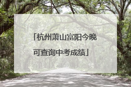 杭州萧山富阳今晚可查询中考成绩