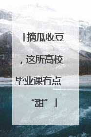 摘瓜收豆，这所高校毕业课有点“甜”