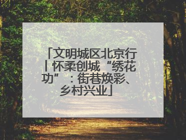 文明城区北京行丨怀柔创城“绣花功”：街巷焕彩、乡村兴业
