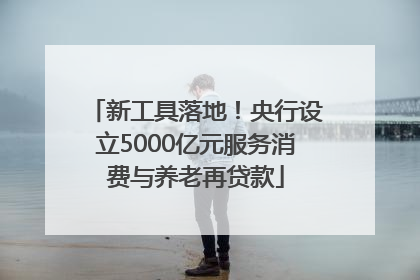新工具落地！央行设立5000亿元服务消费与养老再贷款