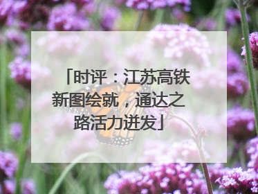 时评：江苏高铁新图绘就，通达之路活力迸发