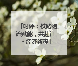 时评：铁路物流赋能，共赴江南经济新程