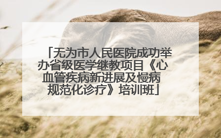 无为市人民医院成功举办省级医学继教项目《心血管疾病新进展及慢病 规范化诊疗》培训班