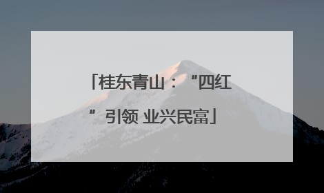 桂东青山：“四红”引领 业兴民富