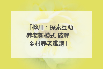 桦川：探索互助养老新模式 破解乡村养老难题