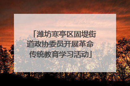 潍坊寒亭区固堤街道政协委员开展革命传统教育学习活动