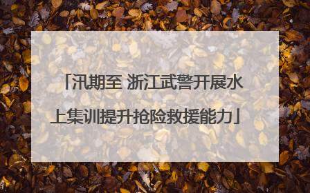 汛期至 浙江武警开展水上集训提升抢险救援能力