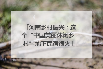 河南乡村振兴：这个“中国美丽休闲乡村”地下民宿很火
