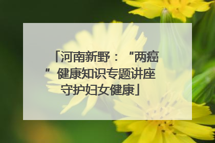 河南新野：“两癌”健康知识专题讲座守护妇女健康