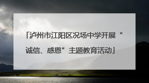 泸州市江阳区况场中学开展“诚信、感恩”主题教育活动